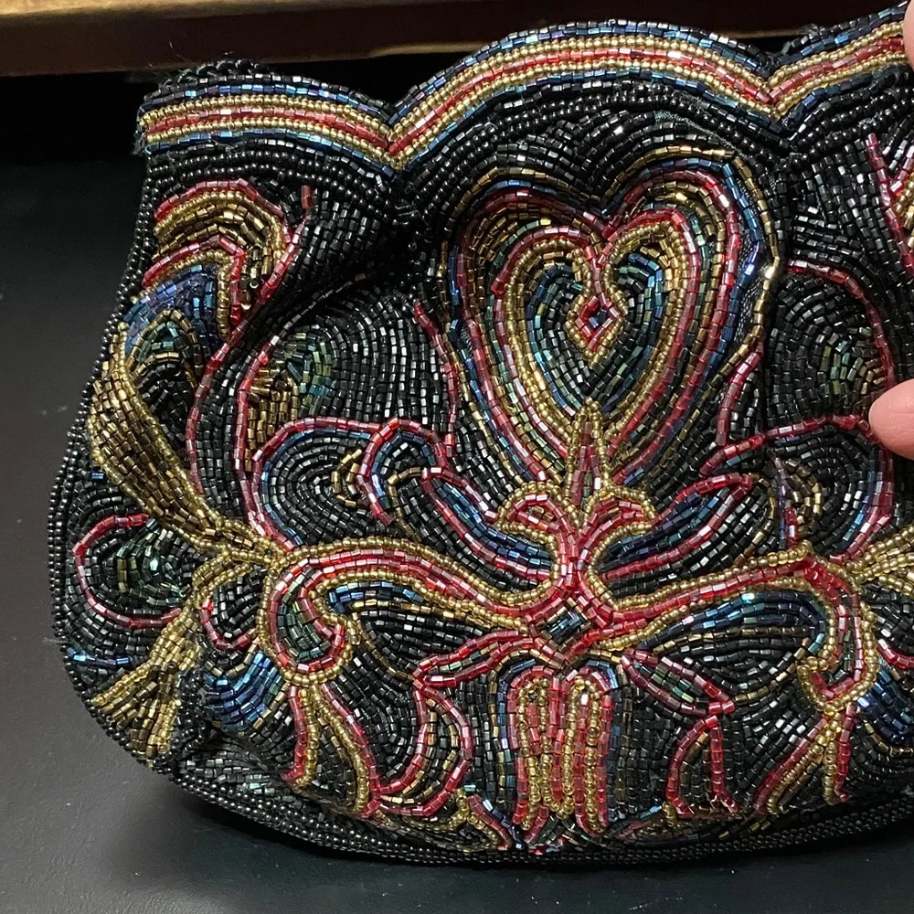 Elegant vintage Carla Marchi Multicolor Beaded Women's evening Bag